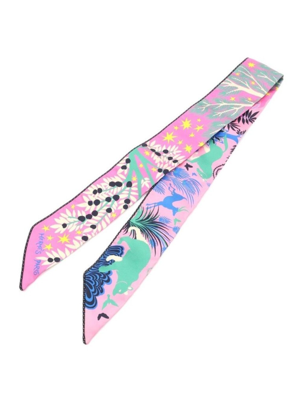 Hermes Twilly le Charme D Orphee BA Silk Scarf Pink